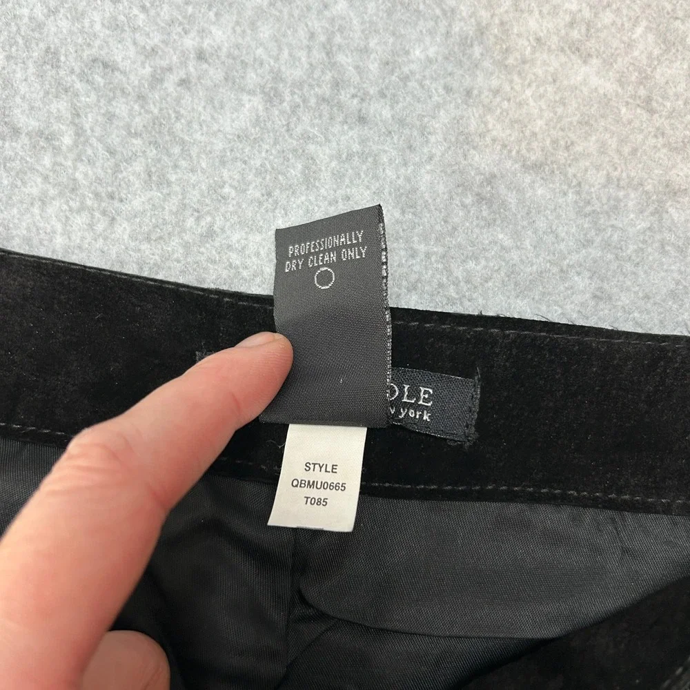 Y2K Kenneth‎ Cole New York Black Suede Leather Pants Straight Leg Womens Size 2